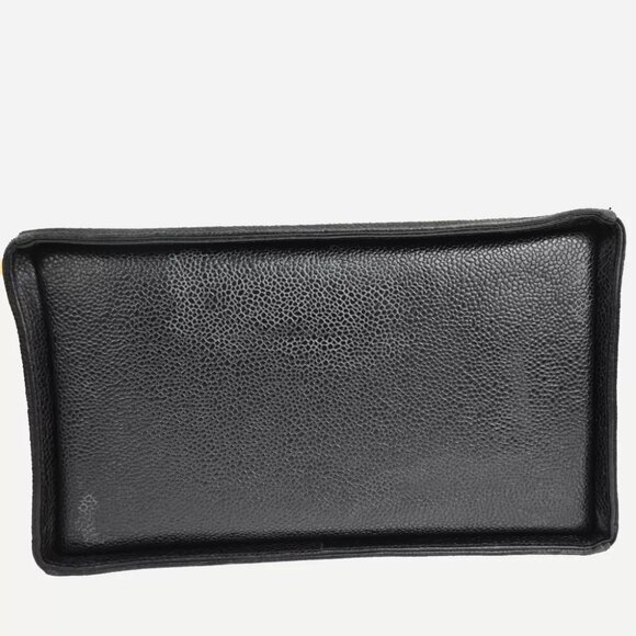 CHANEL CC Logo 2Way Vanity Shoulder Hand Bag Caviar Skin Leather BK GHW - Picture 4 of 14